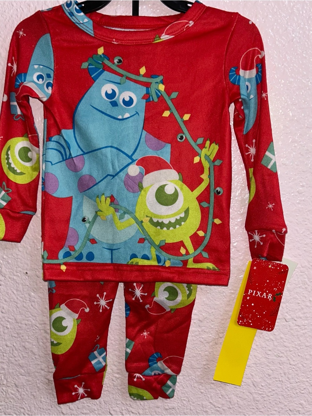 Pixar Kids' Red Monsters Holiday Pajama Set